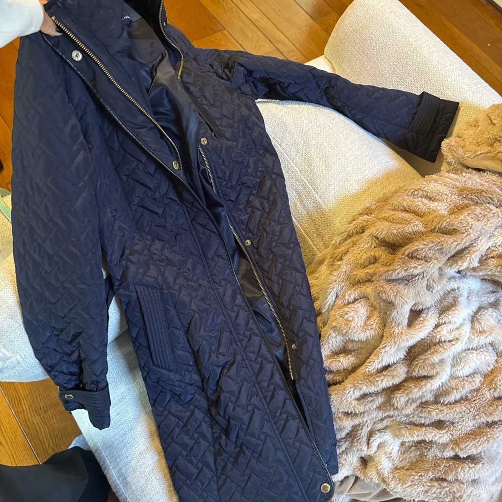 Cole Haan Midnight Blue Quilted Puffer Jacket